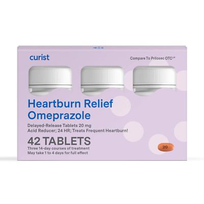 Omeprazole 20 mg Tablets (Generic Prilosec), 42 Ct | Heartburn Relief Omeprazole