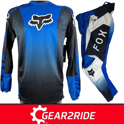 2025 Fox Racing MX Kit Combo Fox 180 Jersey & Pants Lean Leed Blue Blk - 34''/XL