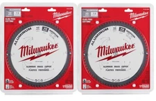 2 MILWAUKEE 10" ALUMINUM METAL CUTTING CARBIDE CIRCULAR SAW BLADE 72T 48-40-4360
