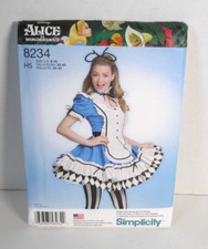 Simplicity 8234 Alice in Wonderland Cosplay Costume Pattern Misses' 6-14 Uncut