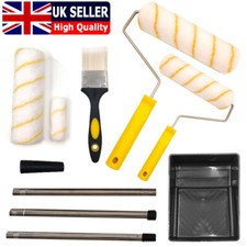 8/12Pcs Paint Roller Brushes Kit Set Long Handled Wall Ceiling Decorating Tools