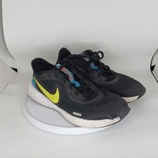 Nike Revolution BQ5671-401 Kids Youth Size 4Y Running Shoes Black Neon Sneaker
