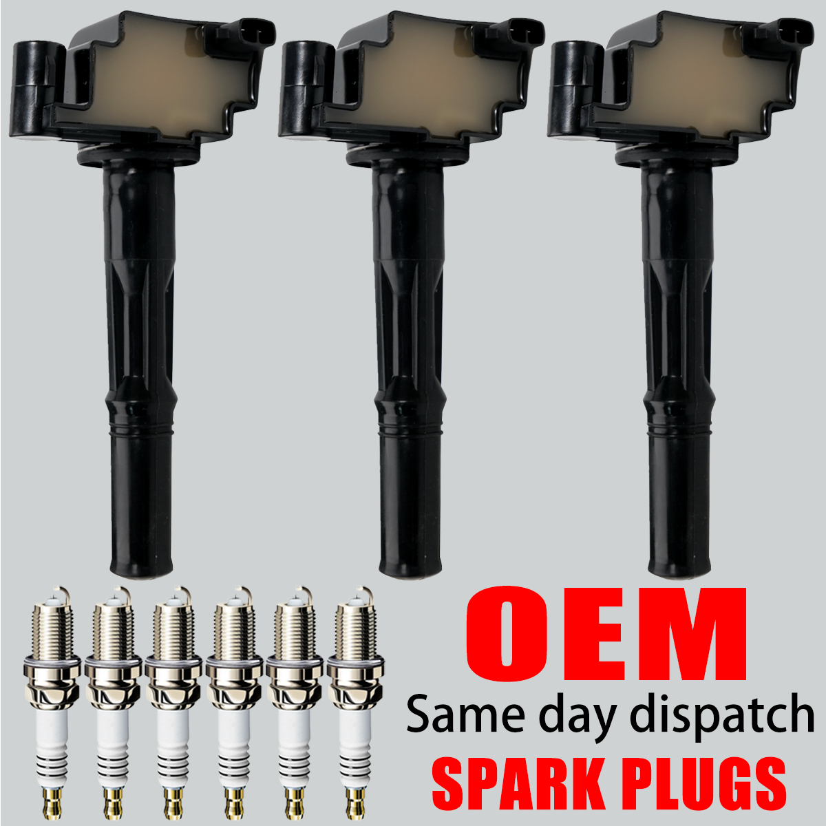 OEM 3X Ignition Coil & 6X Iridium Spark plug for Toyota Tacoma Tundra 3.4L UF156