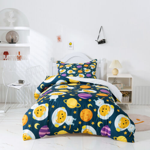 3D Spaceman Star Moon The Earth Quilt Cover Set Duvet Cover Bedding Pillowcases