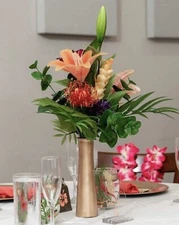 Artificial tropical arrangement, Hawaiian flowers, table centerpieces