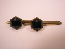 SINGLES 2 5/16" Black Hexagon Vintage Formal tuxedo prom groom Shirt Stud b218