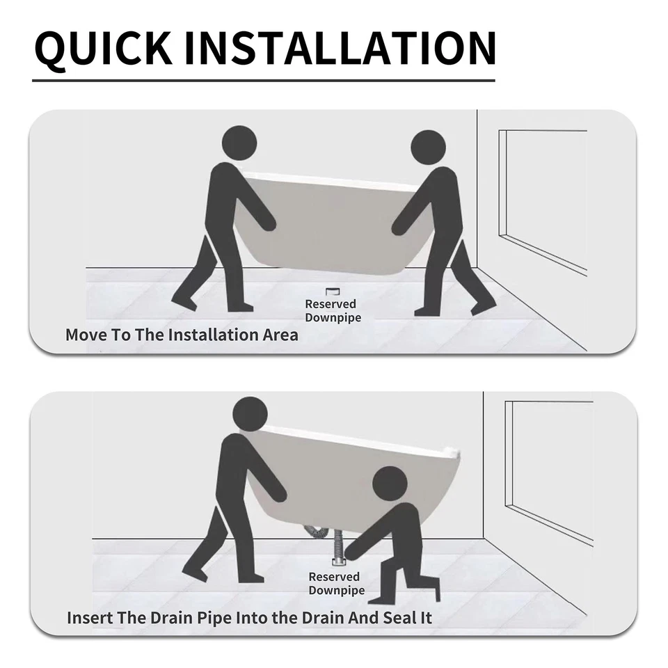 59/67" Acrylic Freestanding Bathtub Contemporary rectangular shape Soaking Tub - Image 3 of 4