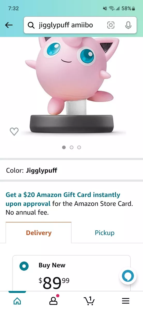 Sealed Nintendo Jigglypuff amiibo Super Smash Bros Series