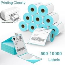 100-10000 Perforated 4x6 Fanfold Direct Thermal Shipping Labels for Zebra Rollo
