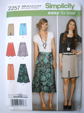 SIMPLICITY 2257 Easy Misses Slim & Flared Skirts in 2 lengths Pattern sz 8-16 UC