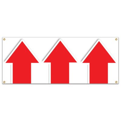 GIANT UP ARROW BANNER SIGN turn here sale follow directions straight