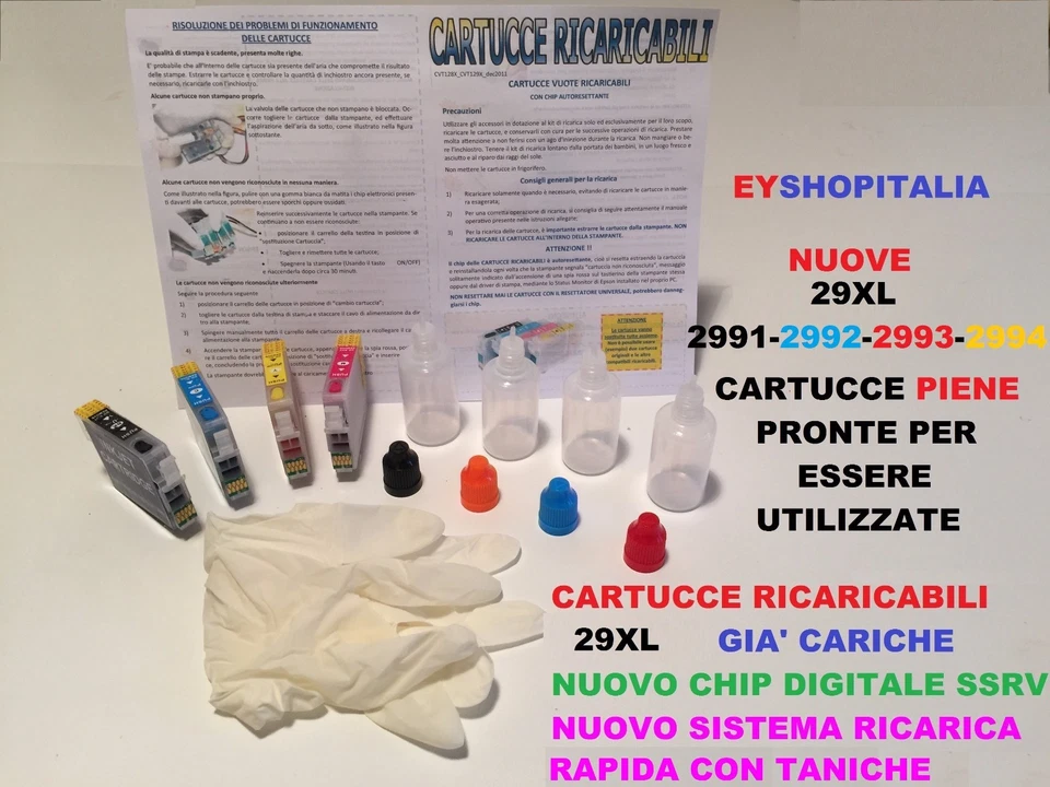 INKJET DIGITALE ORIGINALE CARTUCCE RICARICABILI ORIGINALI INKJET TIPO 29XL PER STAMPANTE XP-342, 345, 445