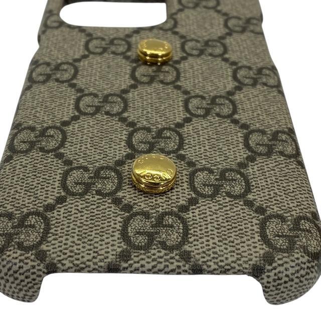 Gucci 701583 GG Supreme iPhone 13 Pro Case Beige PVC New
