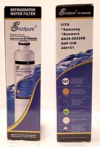 Excelpure EP-RPWF Refrigerator Water Filter Fits GE EP-RPWF-S Pack Of 2