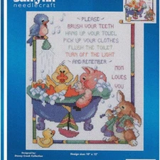 Bubbly Bliss Cross Stitch Kit - 10"X12" 14 Count: Bath Time Rules for a Relaxing