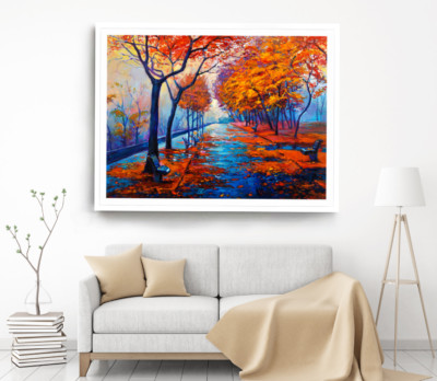 Nature Print, Trees Wall Art, Watercolor Framed Oil Painting Wall Art,Vector Art
