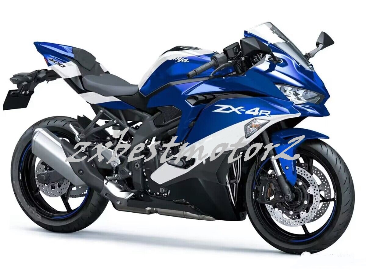 フォーエイトセット!! Blue White ABS Fairing Kit For Kawasaki Ninja ZX4R ZX4RR
