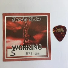 Stevie Nicks 2001 Backstage Pass with Waddy Wachtel Guitar Pick 