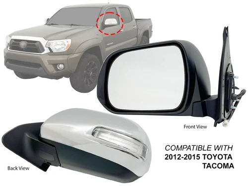 For 2012-2015 TOYOTA TACOMA Mirror with Signal Light Chrome Cap Driver Left Side