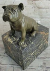 Art Deco English Bulldog Dog 100% Solid Bronze Sculpture Statue Home Decor Sale