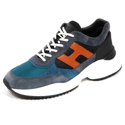 H2672 sneaker uomo HOGAN INTERACTION men shoes suede/fabric blue UK
