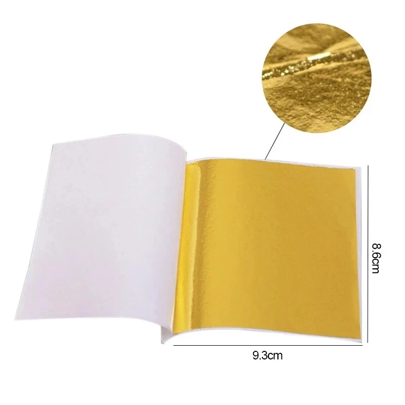 100 Hojas Oro Plata Cobre Lámina Papel Hoja Dorado Arte Artesanía Metálico Hágalo Usted Mismo