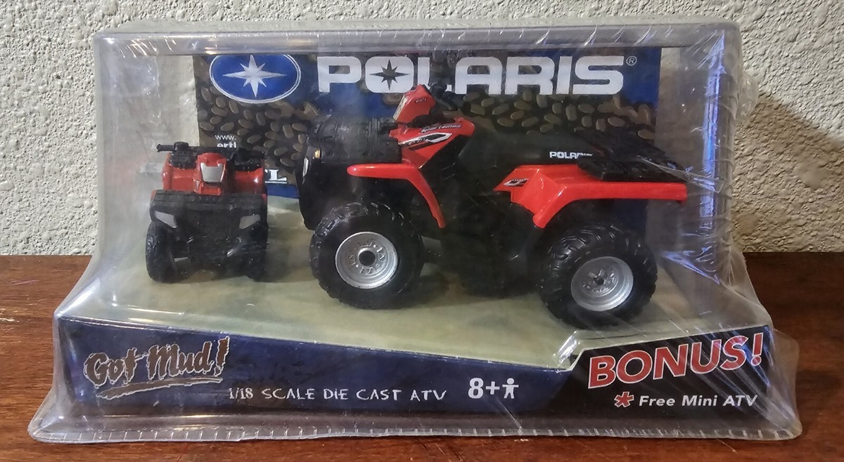 Sealed 2009 ERTL Polaris Got Mud Die Cast Red ATV 2 Pack 1/18
