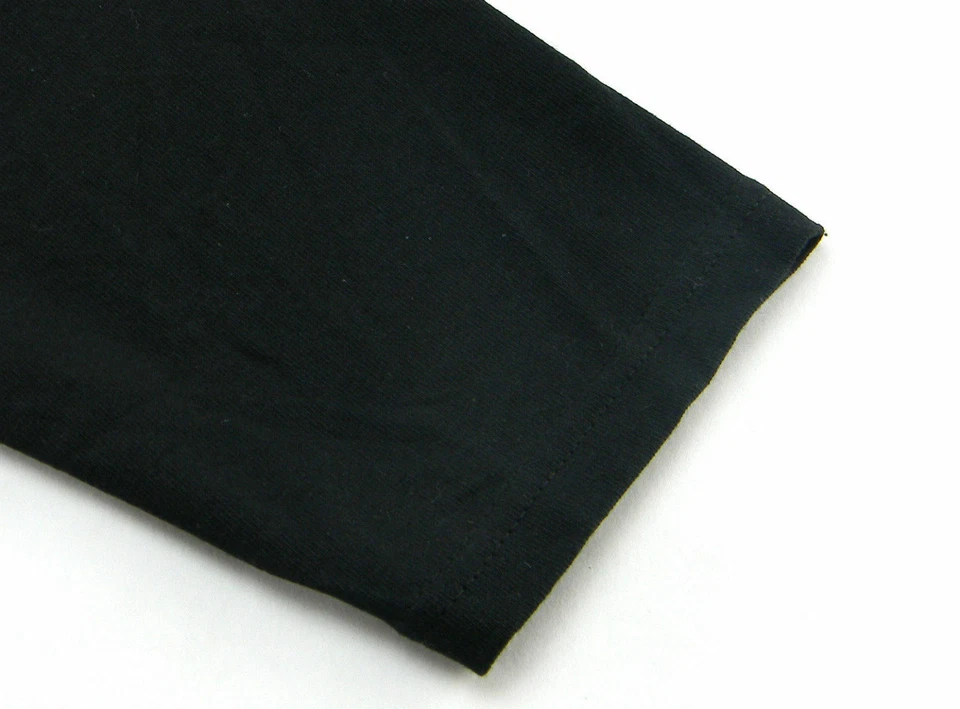 Anvil Biker White/Black Seamless Shirt Long Sleeve 100% Cotton Junior M-10/12 - Image 4 of 4