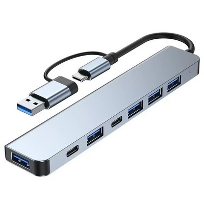 New US 7 Port USB-C Hub Adapter - 5G Speed Multi Splitter for Laptop & MacBook