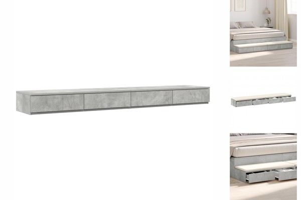 Bett Schubladen Beton Grau 180X36,5X16,5 Cm Spanplatte-image