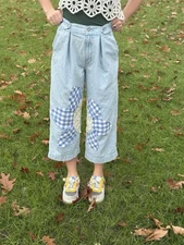 Light Wash Flower Jeans