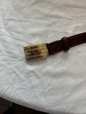 Brooks Brother Belt With Solid Sterling Silver Buckle Gold Plated.