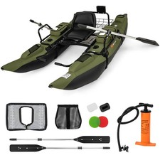 Goplus Inflatable Fishing Float Tube Pontoon Boat 400 LBS Capacity Adult Belly