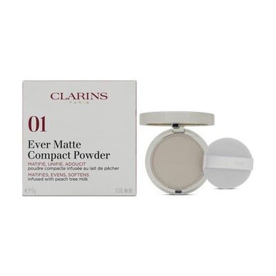 Clarins Ever Matte Compact Powder 01 Very Light Mattify Even Nourish