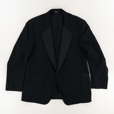 Cristian Dior Single Button Tuxedo Blazer Jacket Black Men's 46L