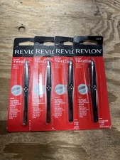 Lot of 4! Revlon Stainless Steel Accurate Tweezer Slant Tip Brand New