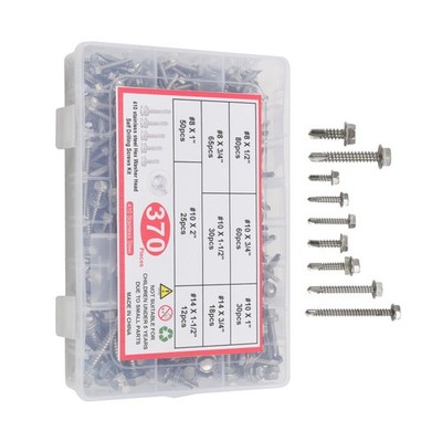 370 sets of #8#10#14 self-tapping self-drilling screw kits 410 Stainless Steel