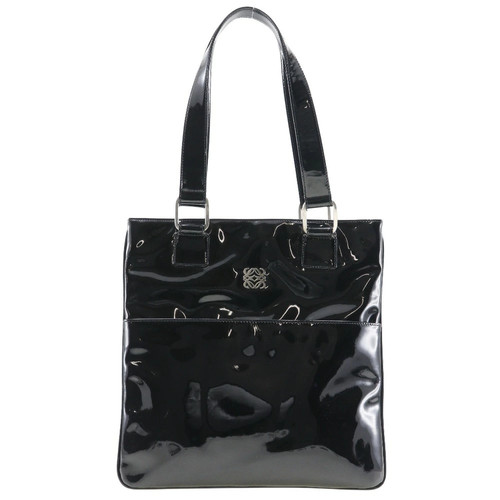 LOEWE Anagram Tote Patent Leather Black Women's Bag #NB475