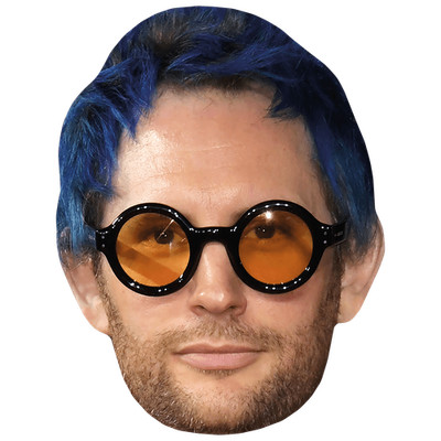 Marc Jacques-Burton (Brille) Promi Maske, flaches Kartengesicht, Kostüm Maske