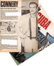 1980 SEAN CONNERY MAGAZINE ARTICLE CLIPPING IN CUBA    2 PAGES