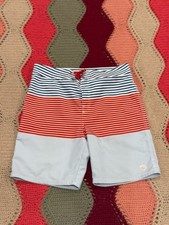 Vineyard Vines Whale Harbor Stripe Board Shorts Boy  s sz XL 18 Red White Blue