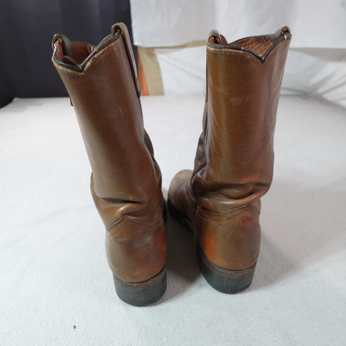 Vintage Biltrite Leather Boots Mens Size 9 Brown Roper  display picture 1