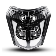 BICYACO Dirt Bike Headlight, 40W 2700LM DOT LED Headlight with DRL Hi/Lo Beam,