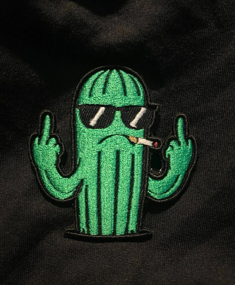 Badass Cactus 3D Embroidered Patches Sew-On Iron-On Fun Edgy Cool Patches - Image 2 of 3