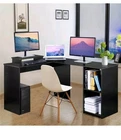 Computer Corner Desk & Monitor Stand Black L Shaped , Home, Office, Gaming Desk