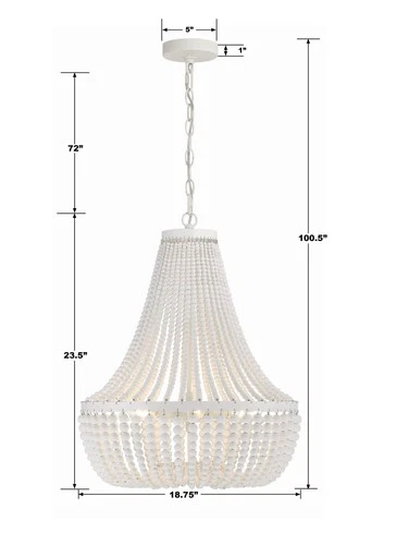 Crystorama Rylee 18 3/4" Wide Matte White 6-Light Chandelier - Picture 8 of 8