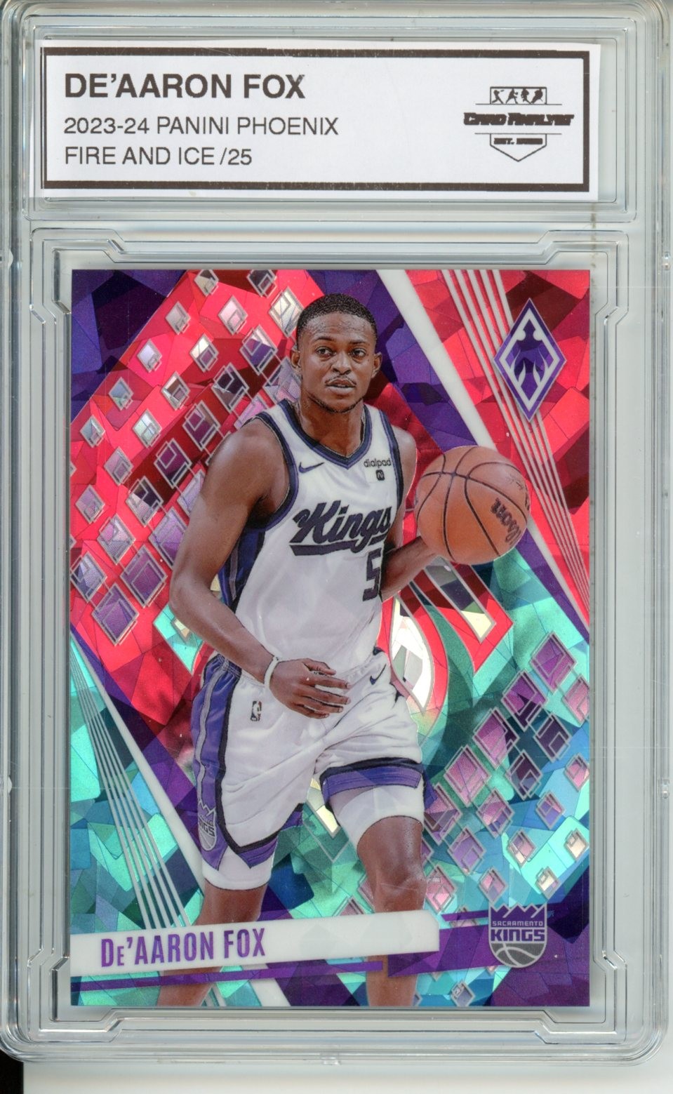 2023-24 Panini Phoenix #90 De'Aaron Fox #90 Fire and Ice #/25