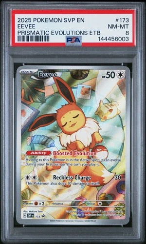 2025 POKEMON SVP EN-SV BLACK STAR PROMO #173 EEVEE PSA 8