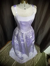 Gunne Sax Jessica McClintock Ball Gown 9/10 Lavender Corset Satin Taffeta