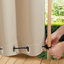 Weighted Outdoor Blackout Curtains Waterproof Windproof Drapes for Patio Porch